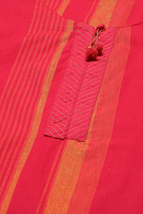 Fuschia Viscose Blend Straight Kurta image number 2